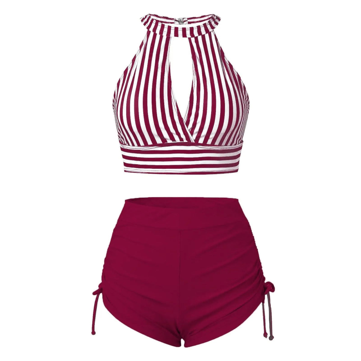 Bikini Taille Haute Vintage Rouge - Louise Vintage