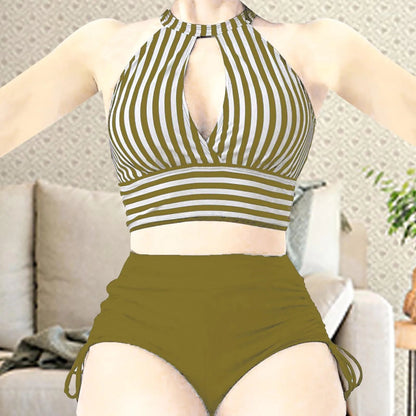 Bikini Taille Haute Vintage Vert - Louise Vintage