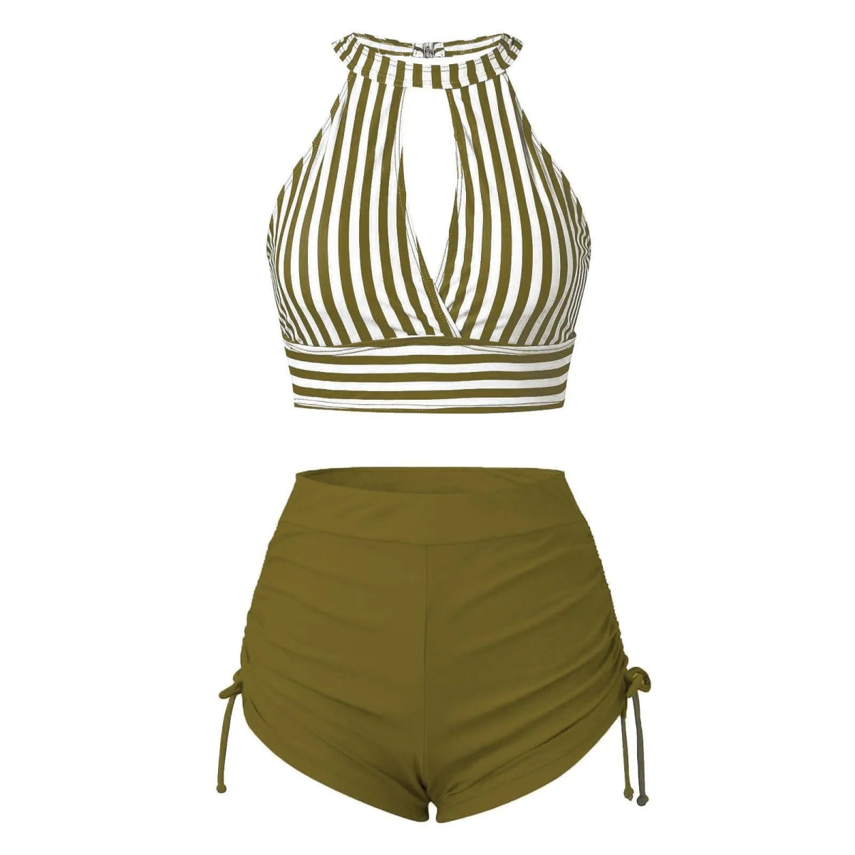 Bikini Taille Haute Vintage Vert - Louise Vintage