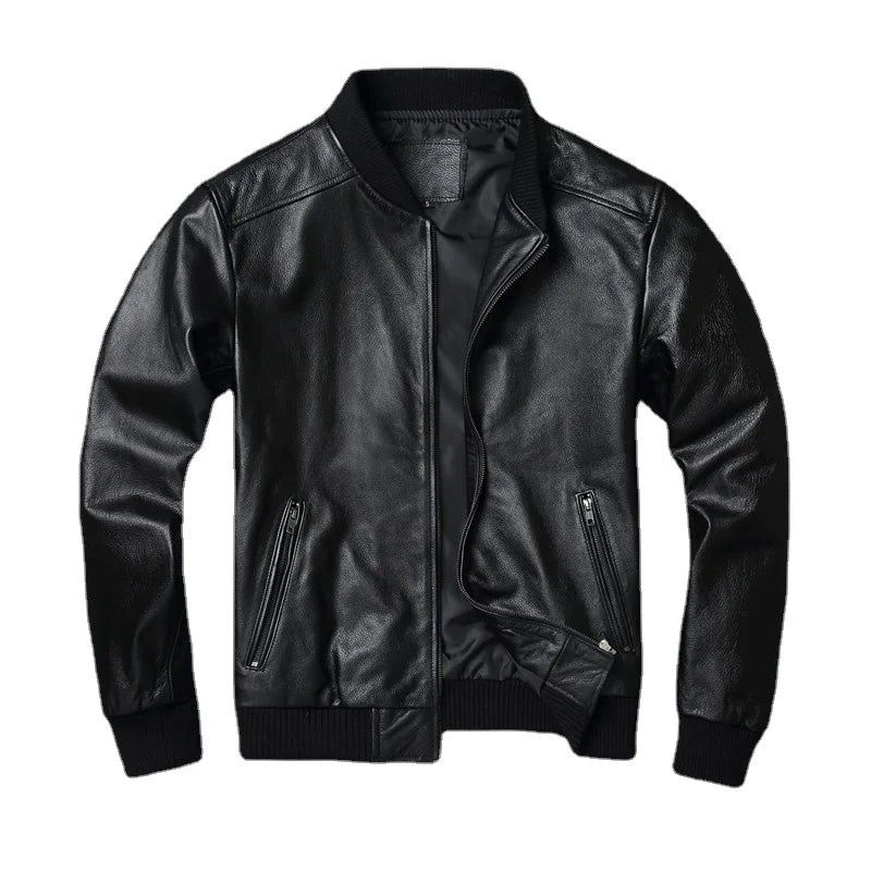 Blouson Aviateur Cuir Noir - Louise Vintage