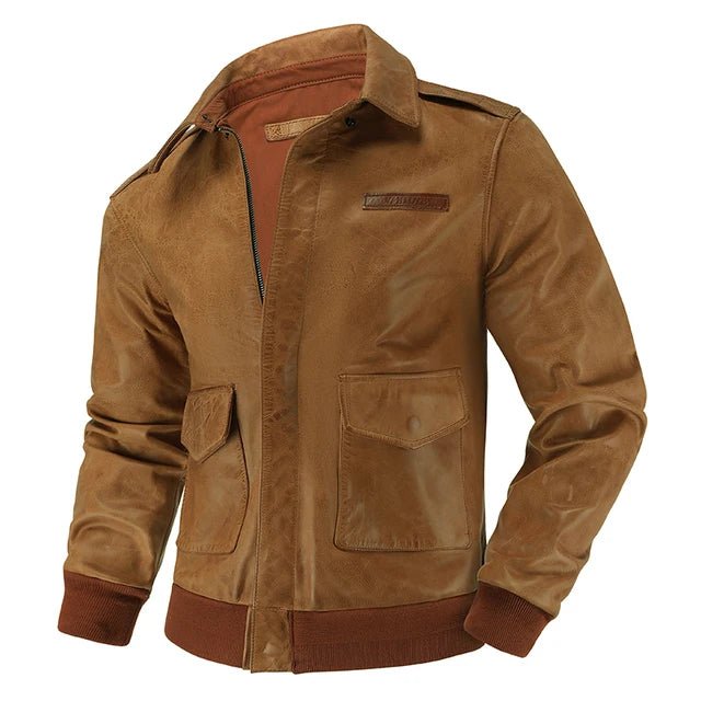 Blouson Aviateur Daim Camel - Louise Vintage