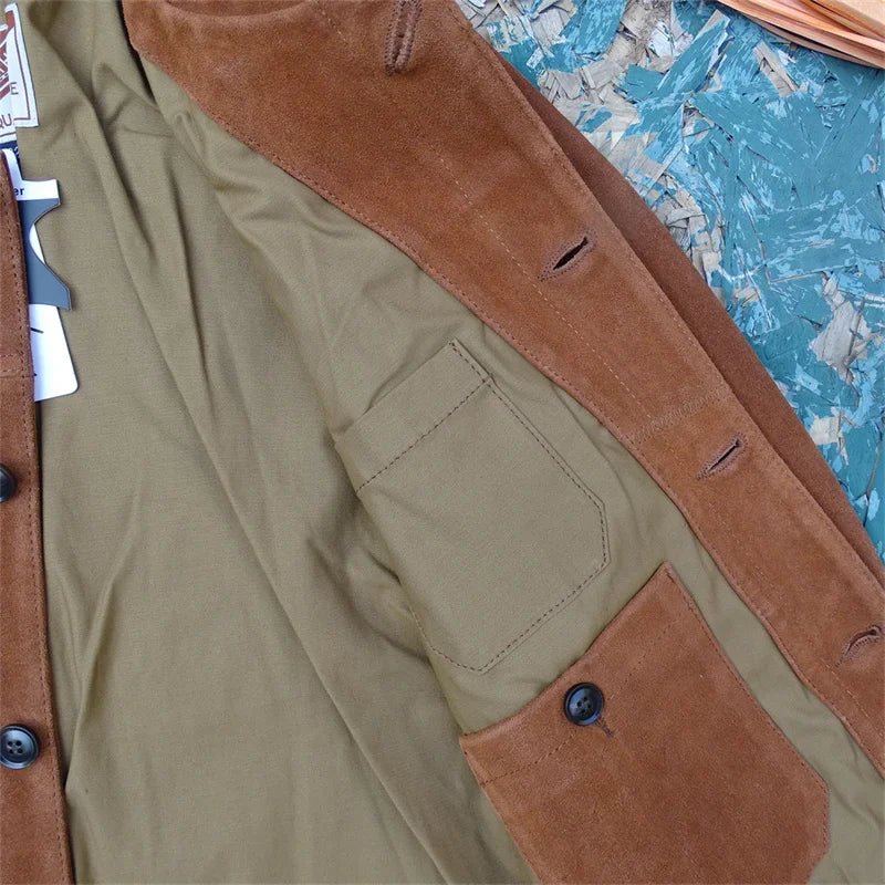Blouson Aviateur Daim Camel - Louise Vintage