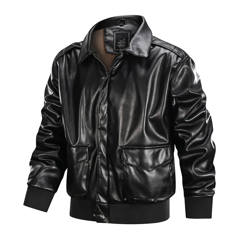 Blouson Aviateur Homme Américain Noir - Louise Vintage