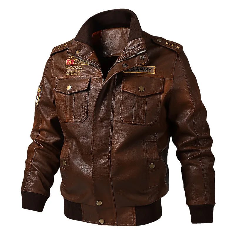 Blouson Aviateur Pour Homme Marron - Louise Vintage