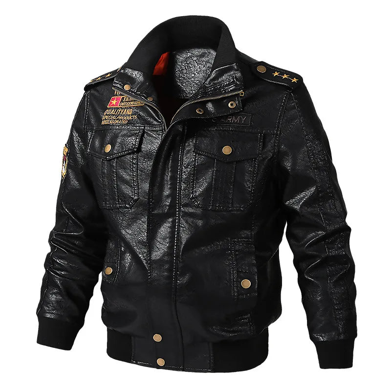 Blouson Aviateur Pour Homme Noir - Louise Vintage