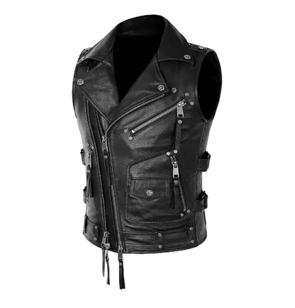 Blouson Aviateur Sans Manche Noir - Louise Vintage