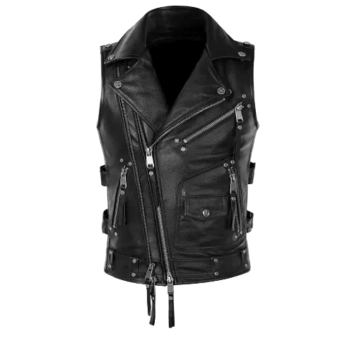 Blouson Aviateur Sans Manche Noir - Louise Vintage