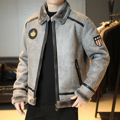 Blouson Aviateur Vintage Homme Gris - Louise Vintage