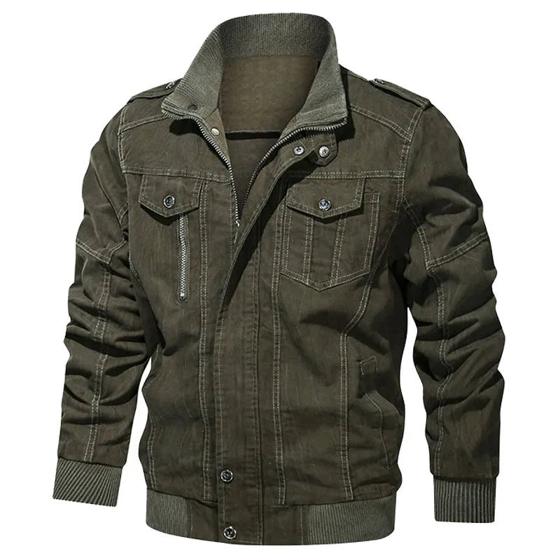 Blouson Aviateur Vintage Homme Vert - Louise Vintage