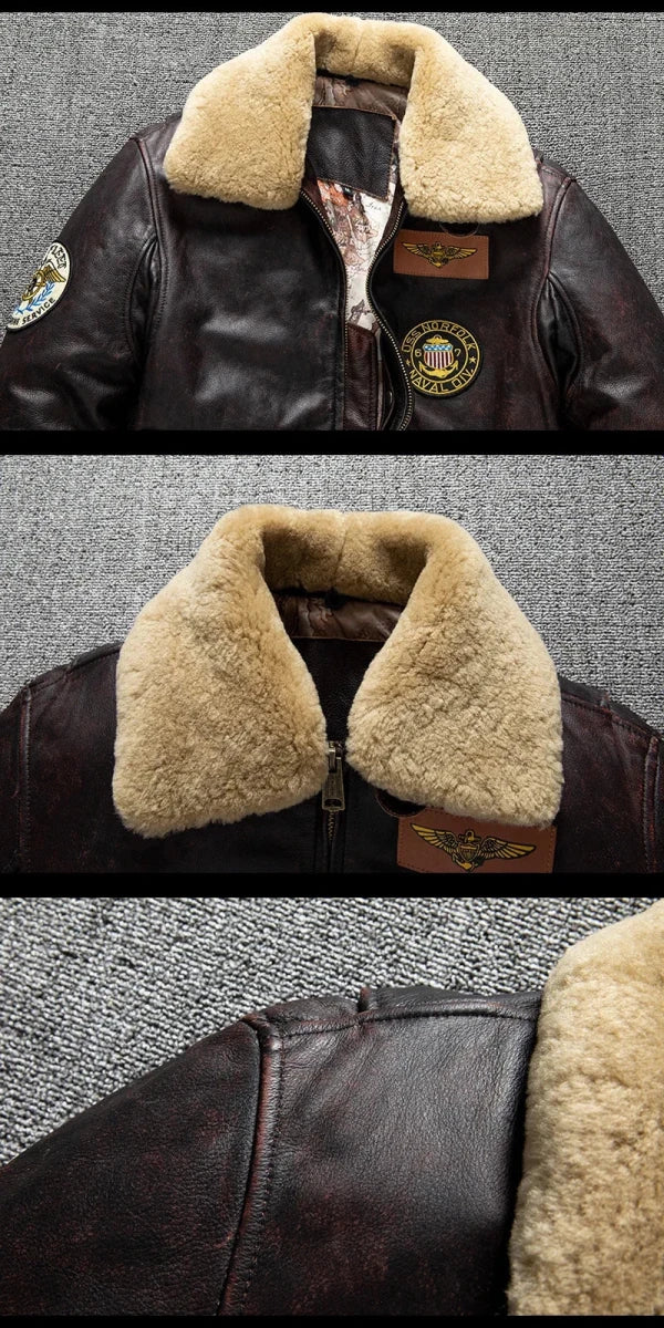Blouson Cuir Aviateur Américain - Louise Vintage