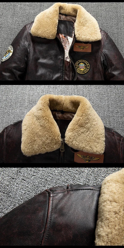 Blouson Cuir Aviateur Américain - Louise Vintage
