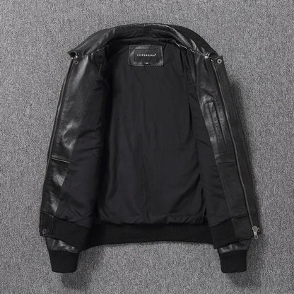 Blouson Cuir Aviateur Noir - Louise Vintage