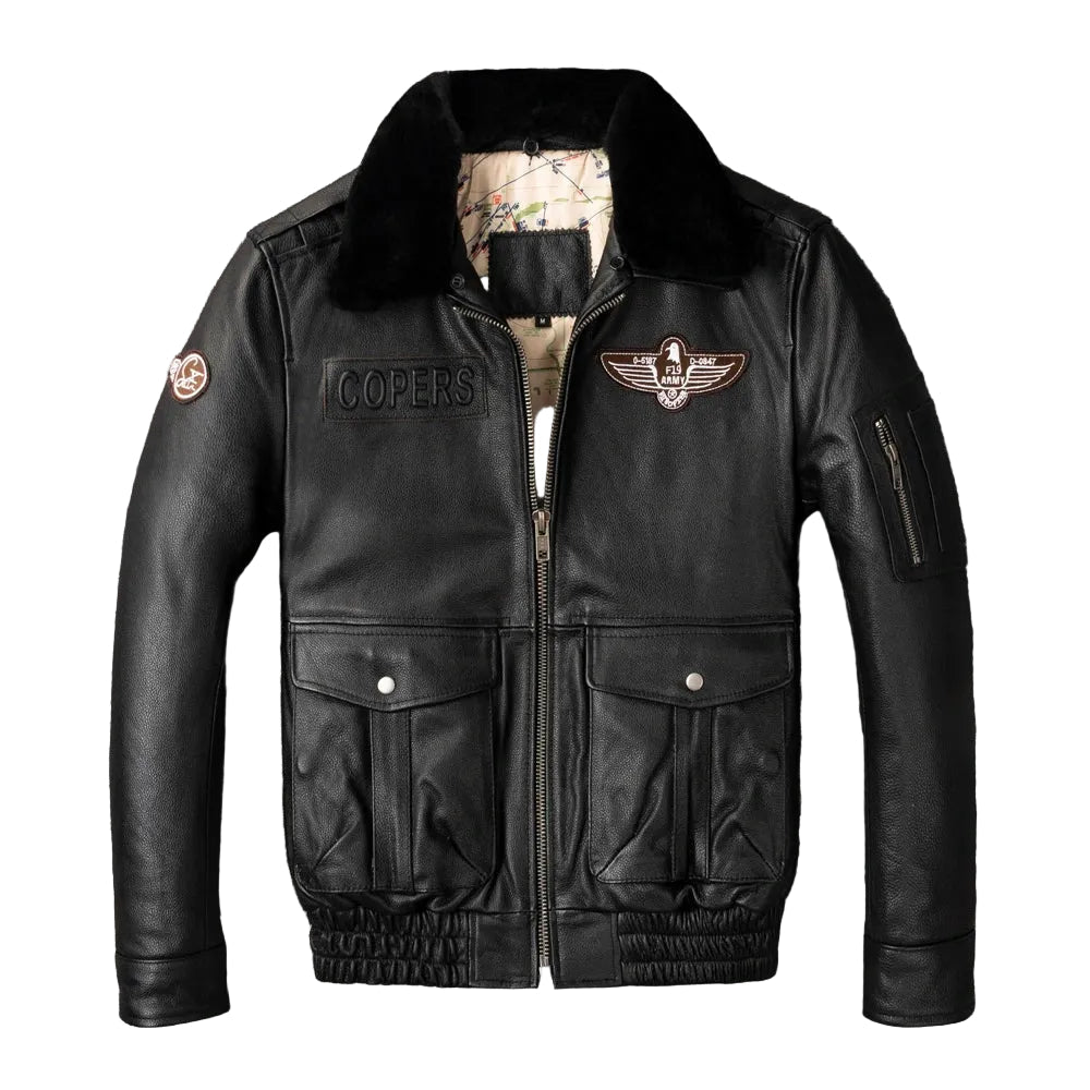 Blouson Cuir Aviateur Top Gun - Louise Vintage