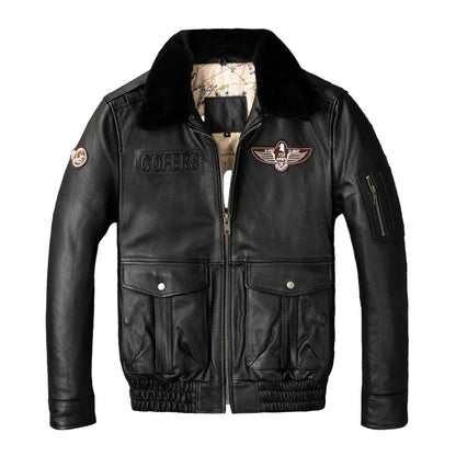 Blouson Cuir Aviateur Top Gun - Louise Vintage