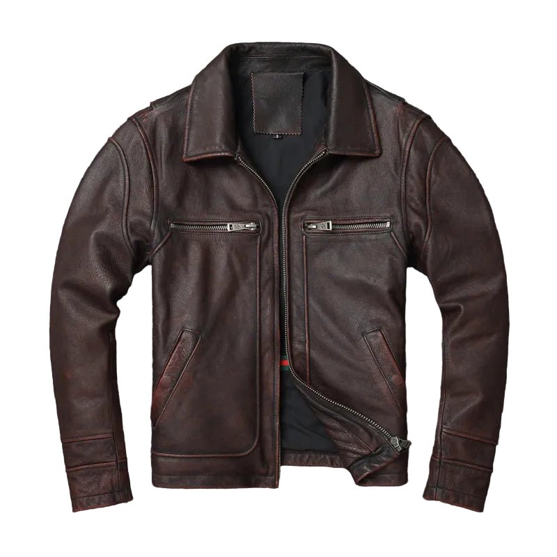 Blouson Cuir Homme Style Aviateur - Louise Vintage