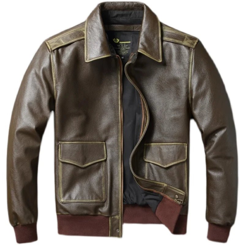 Blouson Cuir Homme Style Aviateur - Louise Vintage