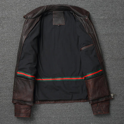 Blouson Cuir Homme Style Aviateur - Louise Vintage