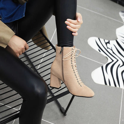 Bottines à Lacets Femme Rétro Ivoire - Louise Vintage