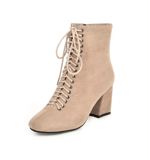 Bottines à Lacets Femme Rétro Ivoire - Louise Vintage