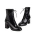Bottines à Lacets Femme Rétro Noires - Louise Vintage