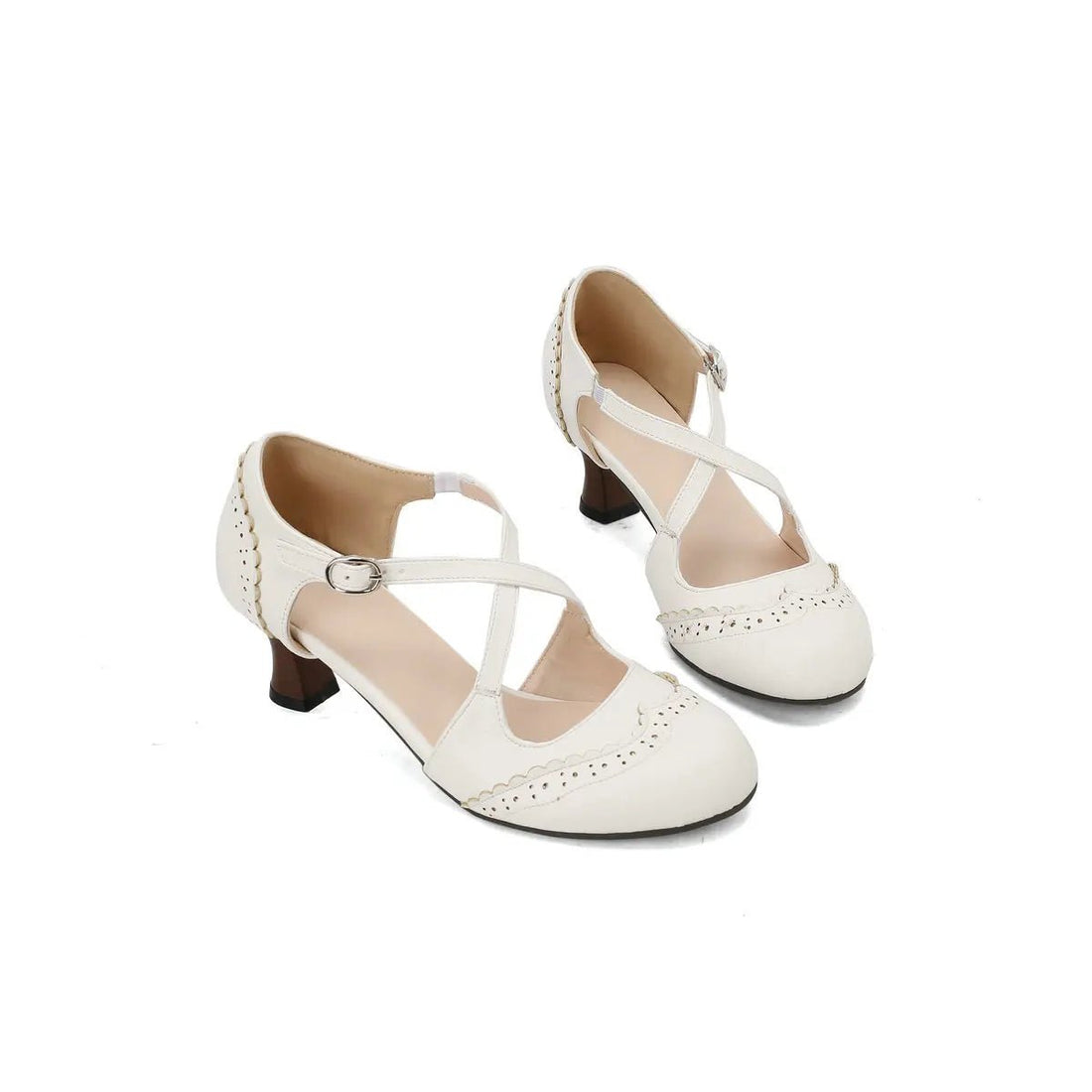 Chaussures Années 60 Femme Beige - Louise Vintage