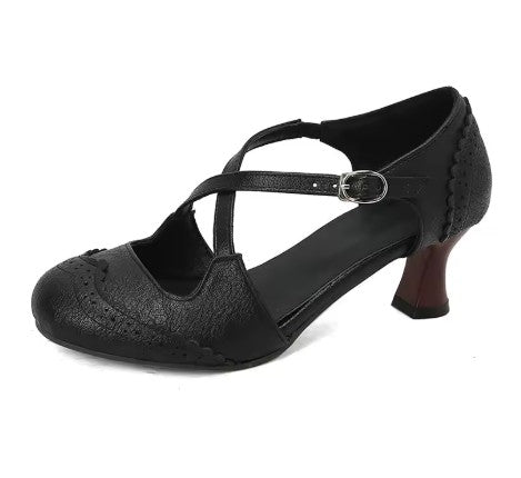 Chaussures Années 60 Femme Noir - Louise Vintage