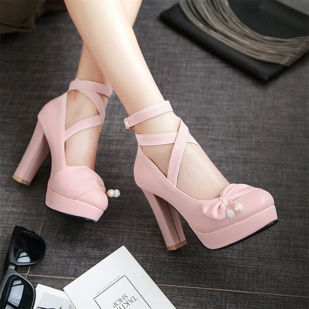 Chaussures Pin Up Fleurs Rose - Louise Vintage
