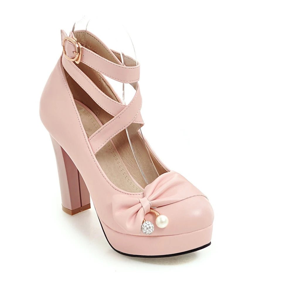 Chaussures Pin Up Fleurs Rose - Louise Vintage