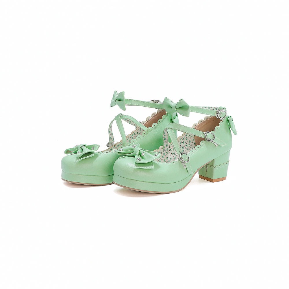 Chaussures Pin Up Fleurs Vert - Louise Vintage