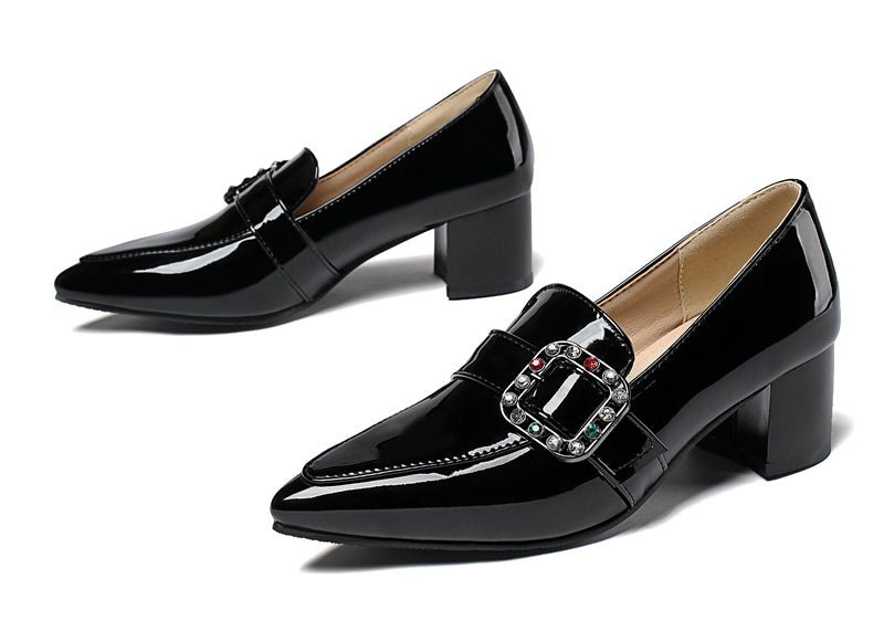 Chaussures Pin Up Noir Brillantes - Louise Vintage