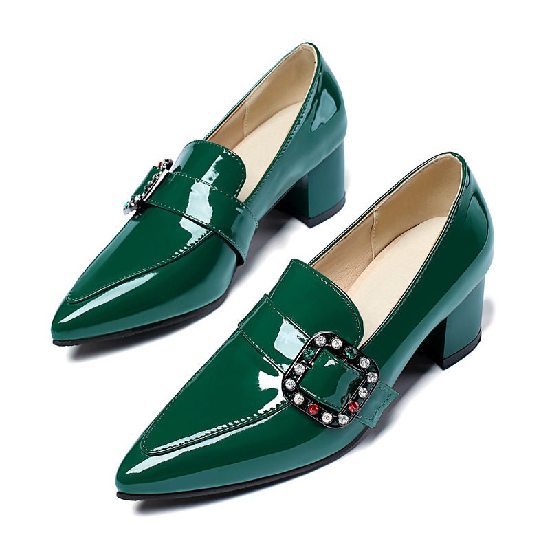 Chaussures Pin Up Verte Brillantes - Louise Vintage