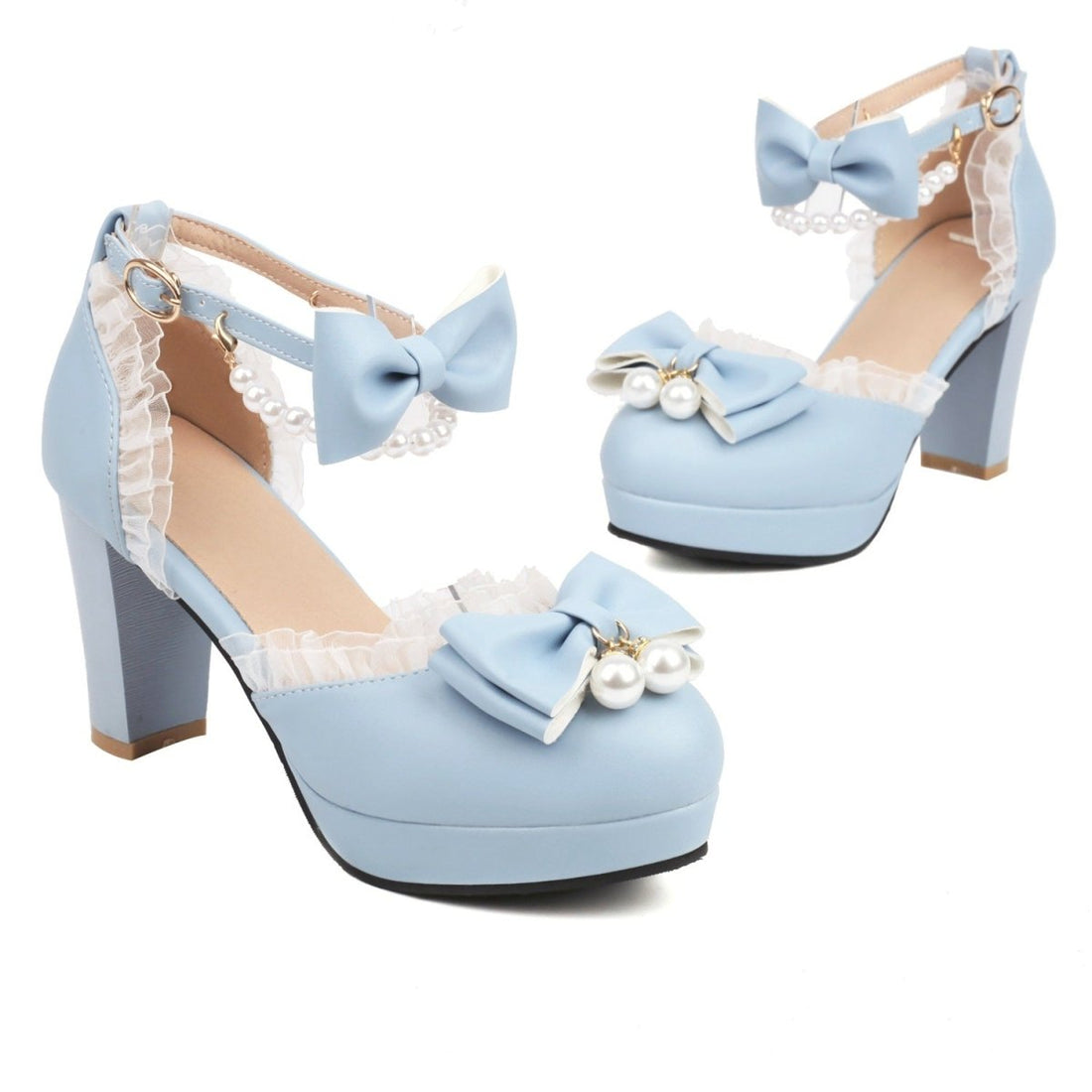 Chaussures Rétro Mariage Chic Bleu - Louise Vintage