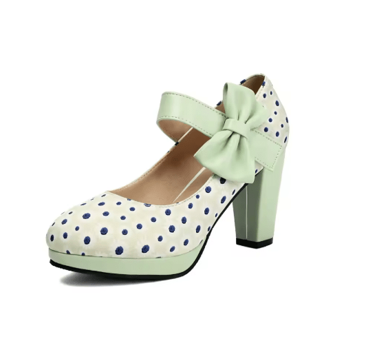Chaussures Vintage à Pois Blanches - Louise Vintage