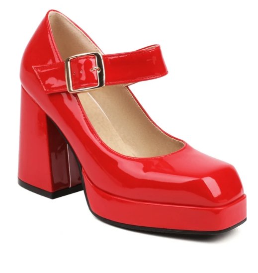 Chaussures Vintage Années 70 Rouge - Louise Vintage