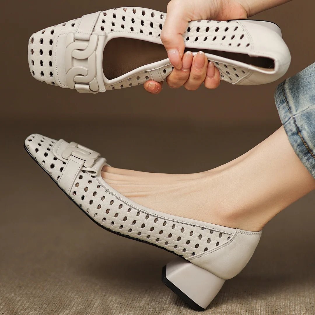Chaussures Vintage Carreaux Beige - Louise Vintage