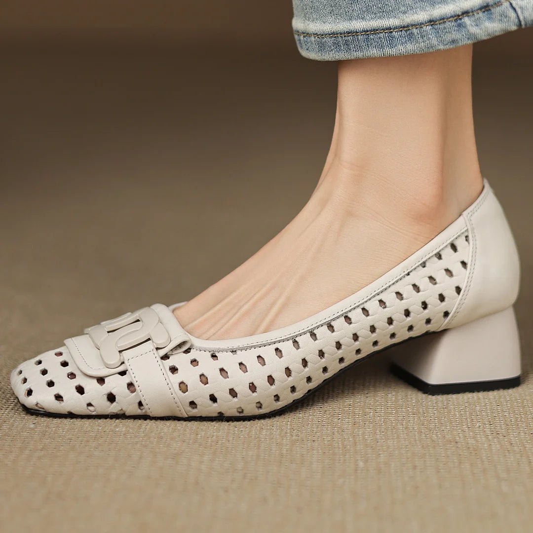 Chaussures Vintage Carreaux Beige - Louise Vintage