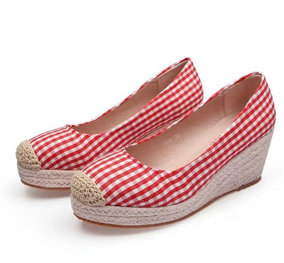 Chaussures Vintage Carreaux Rouge - Louise Vintage