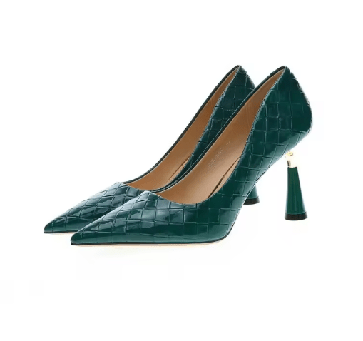 Chaussures Vintage Cuir Pointues Vertes - Louise Vintage