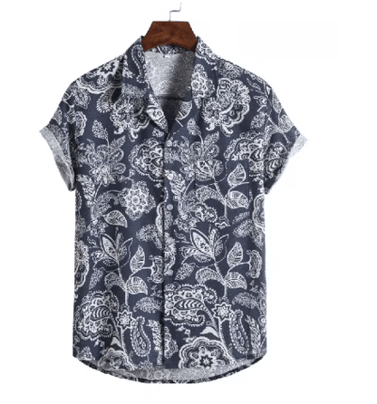 Chemise Col Vintage Bleu - Louise Vintage
