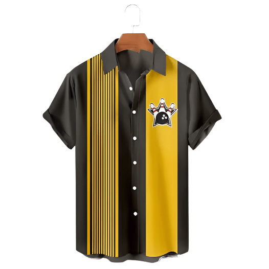 Chemise Vintage Rockabilly Bowling Gris - Louise Vintage