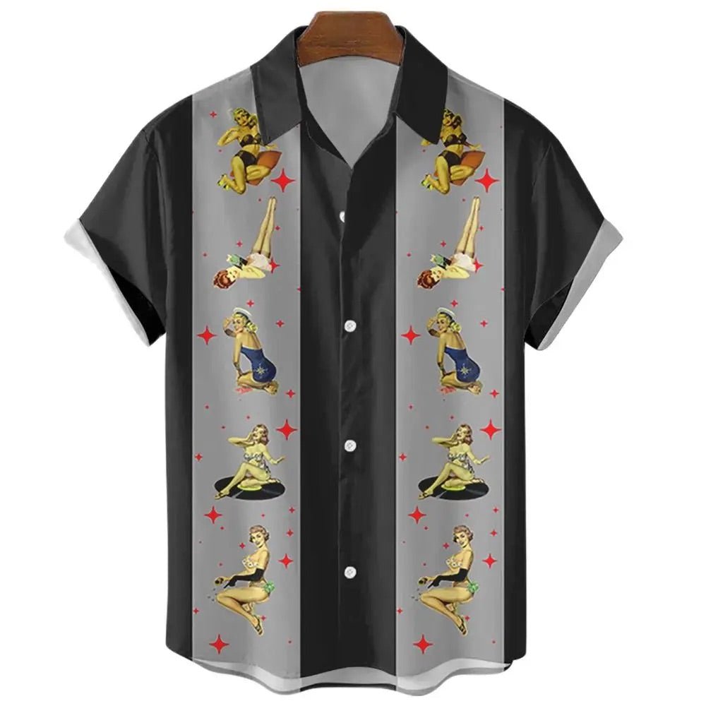 Chemise Vintage Rockabilly Bowling Rock - Louise Vintage