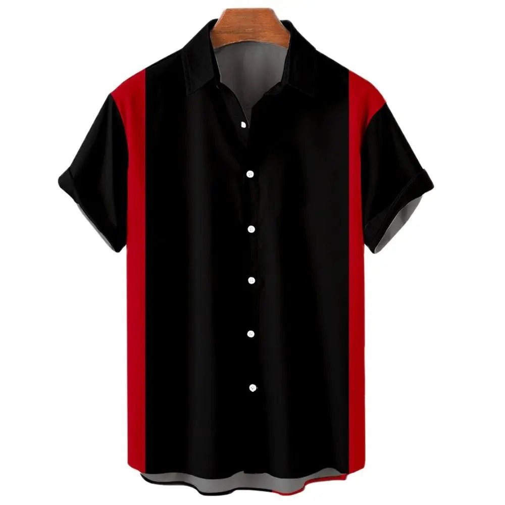 Chemise Vintage Rockabilly Bowling Rouge Rock - Louise Vintage