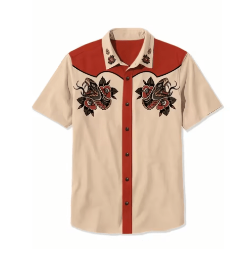 Chemise Vintage Rockabilly Coeurs - Louise Vintage