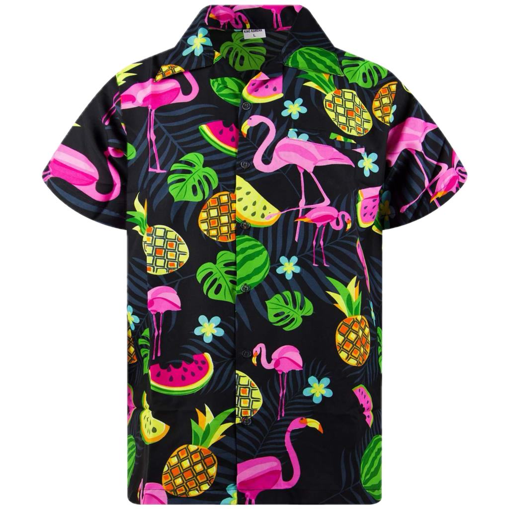 Chemise Vintage Rockabilly Noire Flamants - Louise Vintage