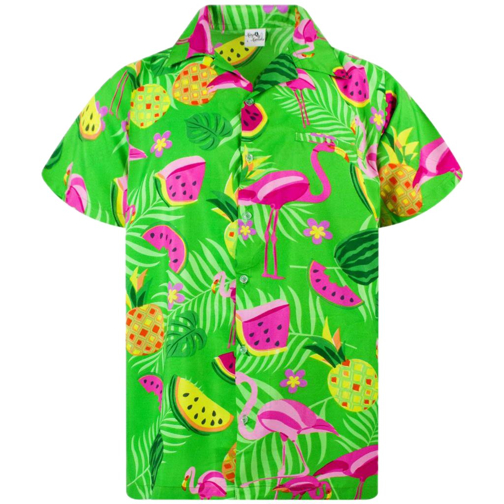 Chemise Vintage Rockabilly Verte Flamants - Louise Vintage