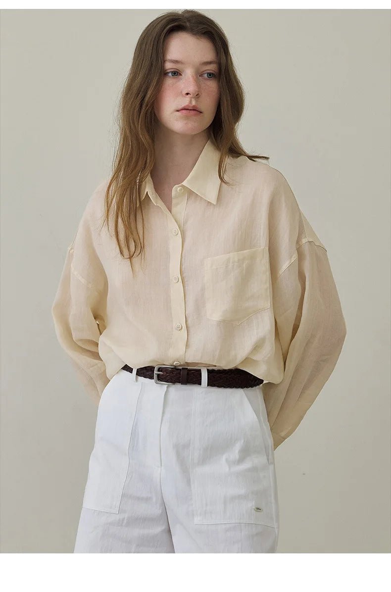 Chemisier Vintage Ample Beige - Louise Vintage