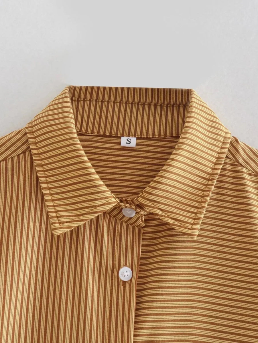 Chemisier Vintage Ample Marron - Louise Vintage