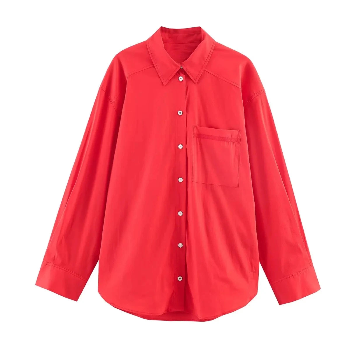 Chemisier Vintage Ample Rouge - Louise Vintage