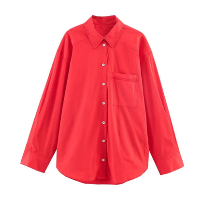 Chemisier Vintage Ample Rouge - Louise Vintage