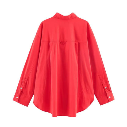 Chemisier Vintage Ample Rouge - Louise Vintage